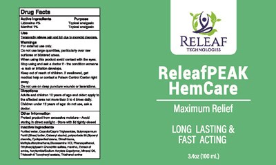 ReleafPEAK label 100ml - releafpeak final label